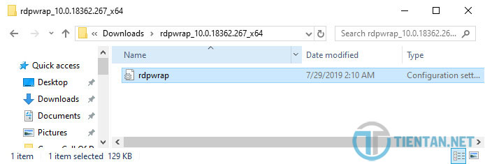 Download file fix lỗi cho RDP Wrapper trên Windows 10 1903